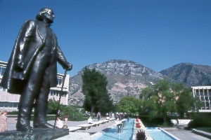 Brigham Young overlooking BYU