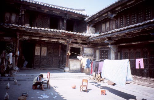 Traditional houses in China nearly always center around a courtyard.