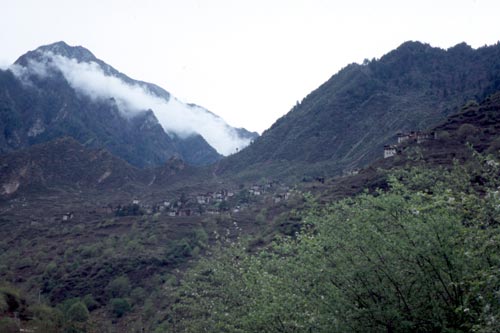 Nearing Danba after a great downhill through a narrow canyon.