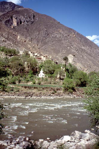 Villages in this arid valley channel water from tributary streams to irrigate their crops.