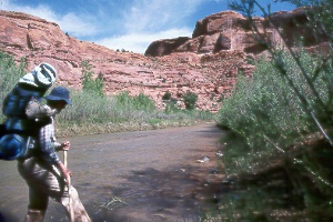 Colleen Huston in Escalante River Canyon