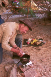 Tony Rose at camp along Harris Wash