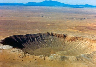 aerial view of Meteor Crater