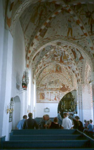 In an early Gothic style, Fanefjord Kirke dates from about 1250.